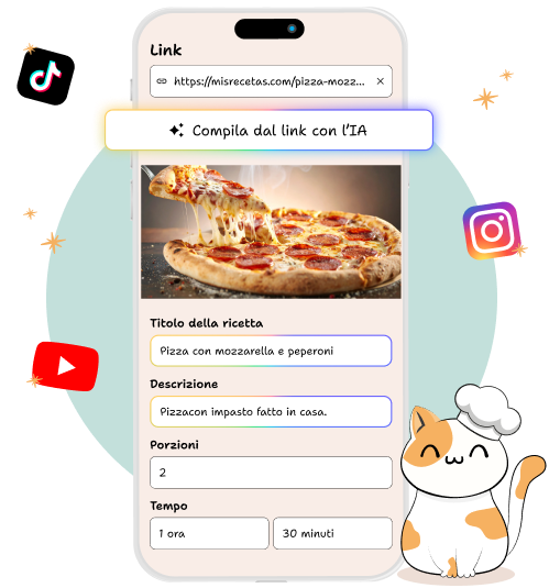 Importare una ricetta da un link con l’IA nell’app YouMealPlan