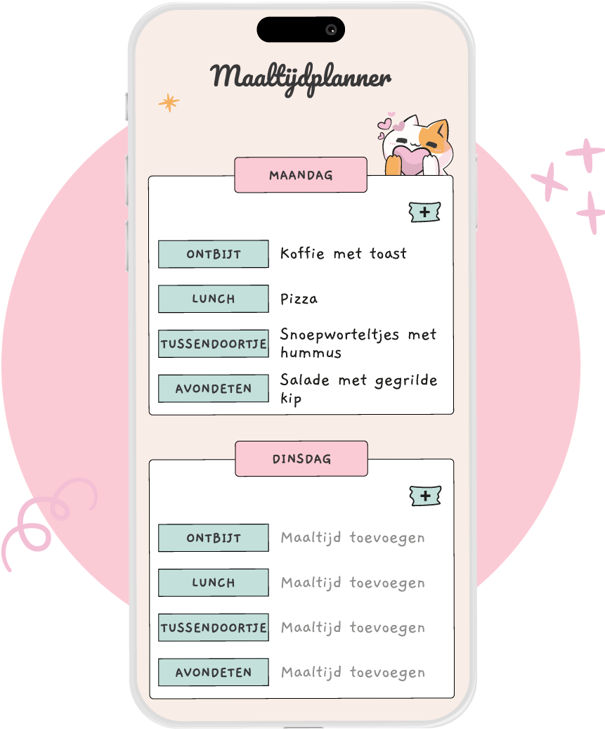 Weekmenu van YouMealPlan op een telefoon