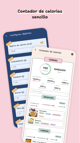 Consulta tus calorías y macros de cada día · app YouMealPlan: Android