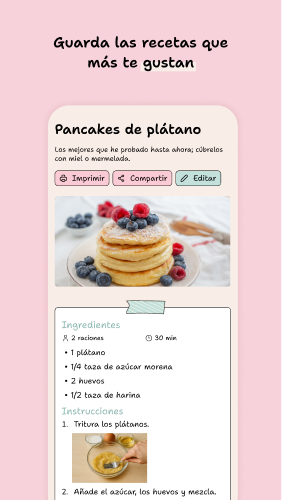 Revisa y edita tus recetas antes de guardarlas · app YouMealPlan: Android