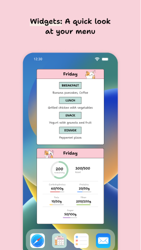 Tous vos progrès en un coup d’œil · application YouMealPlan : Android
