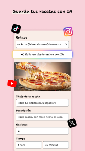 Importa recetas desde tus sitios favoritos · app YouMealPlan: Android