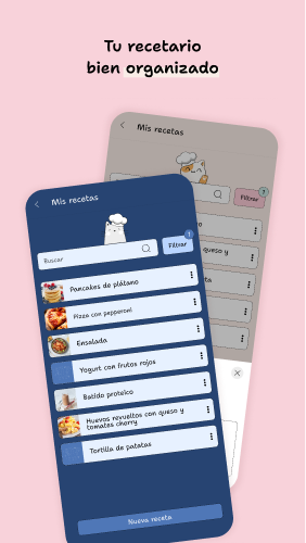 Añade tus recetas · app YouMealPlan: Android