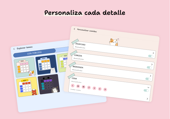 Personaliza tu menú semanal · app YouMealPlan: macOS