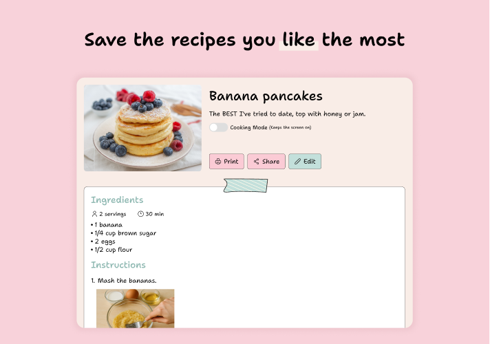 Review and edit your recipes before saving them · YouMealPlan app: macOS